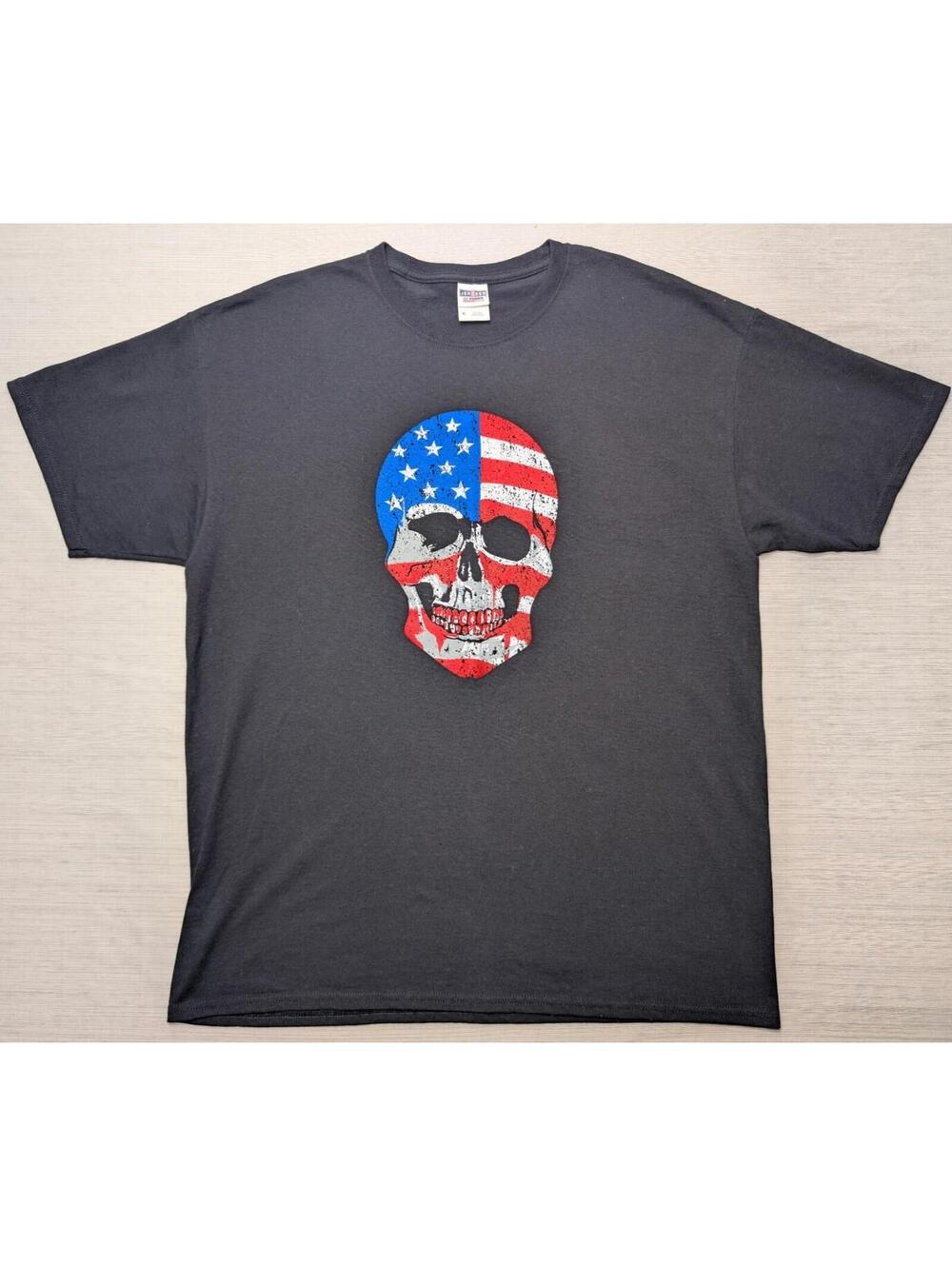 JERZEES Dri Power Active Mens Skull Flag Graphic T Shirt XL